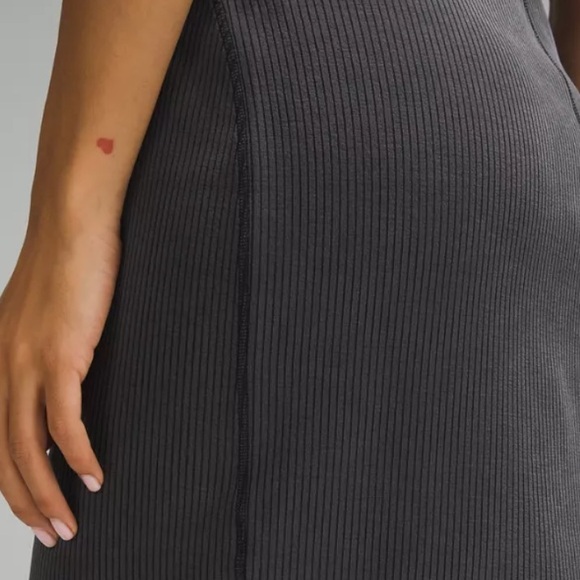 Lululemon Softstreme Ribbed Slim-Fit Racer Back Tank Dress Black Gray Size 8 - Picture 6 of 11